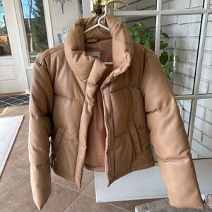 Abercrombie & Fitch Vegan Leather Mini Puffer